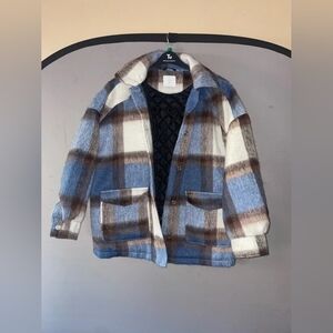 Plaid Blue and Brown Jacket